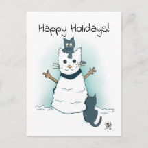 Kätzchen machen Schneekatze Happy Holidays Weihnac