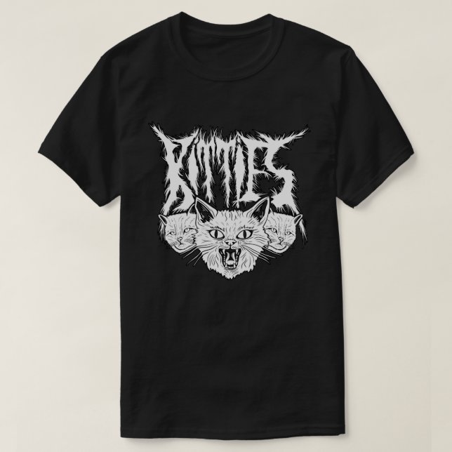 Kätzchen - Metal Style T-Shirt (Design vorne)