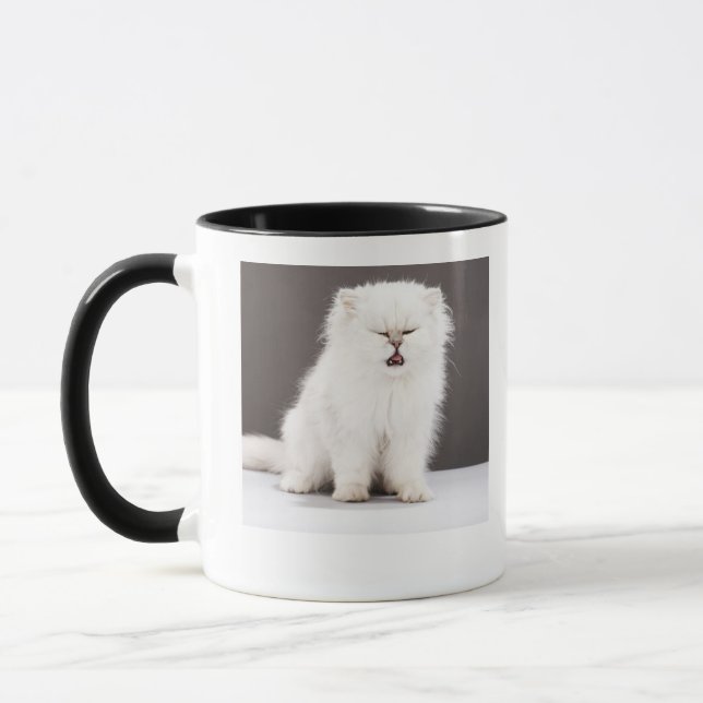 Kätzchen mit den Augen geschlossen Tasse (Links)