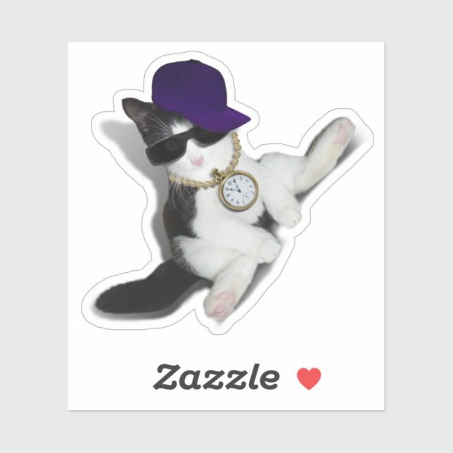 Kätzchen mit Katzenhöhe Aufkleber (Blatt)