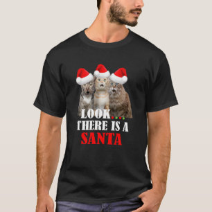 Kätzchen mit Weihnachtsmannmützen T-Shirt Funny Ch
