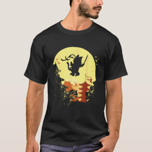 Kätzchen-Ninja-Krieger-Katzenschwertkämpfer-Samura T-Shirt
