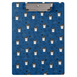 Kätzchen & Paw-Prints in dunklem Cerulean Klemmbrett