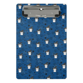 Kätzchen & Paw-Prints in dunklem Cerulean Mini Klemmbrett