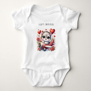 Kätzchen-Pilot Geburtstag Baby Strampler