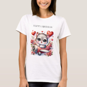 Kätzchen-Pilot Geburtstag T-Shirt