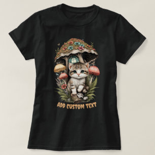 Kätzchen Pilz Haus Floral, Katzen Haustier Liebhab T-Shirt