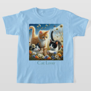 Kätzchen spielen im Garten Katzenliebhaber T-Shirt