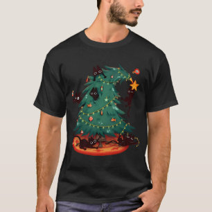 Kätzchen spielen im Weihnachtsbaum T-Shirt