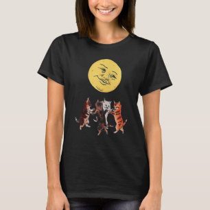 Kätzchen tanzen im Mondlicht Sarkastischer Katzent T-Shirt