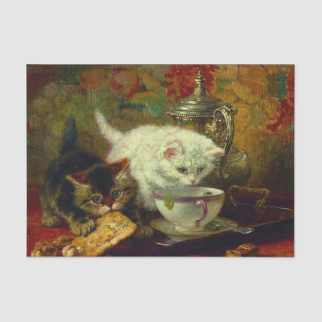 Kätzchen Tee Party Seidenpapier (Vorderseite)