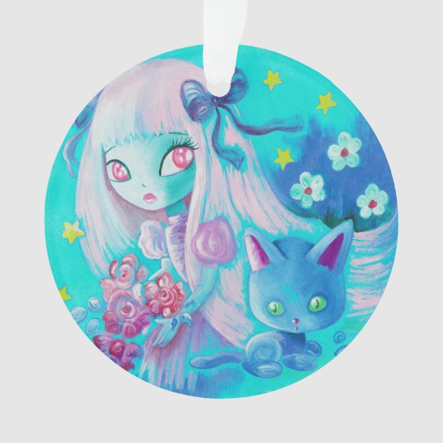 Kätzchen-Träume Ornament (Vorderseite)