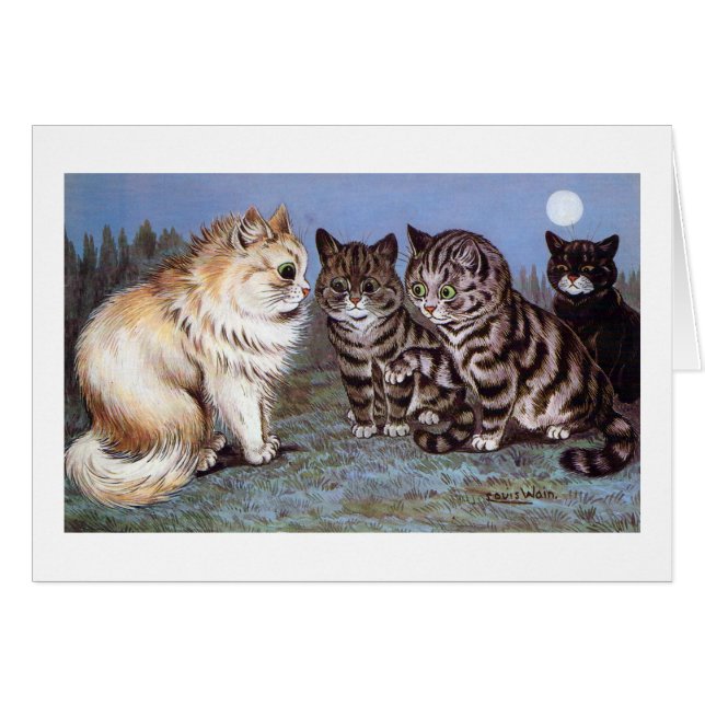 Kätzchen treffen sich im Mondlicht, Louis Wain (Vorderseite (Horizontal))