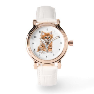 Kätzchen-Uhr-Geschenk Süßes Babykatze Armbanduhr