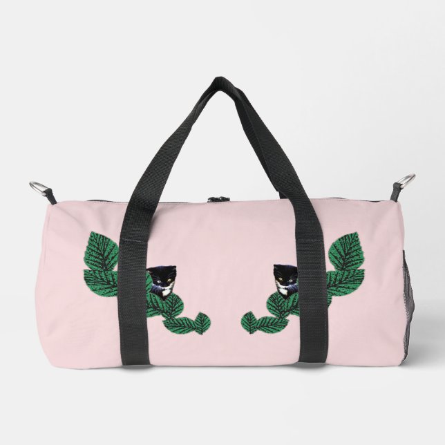 Kätzchen und Blätter Duffle Bag (Vorderseite)