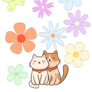 Kätzchen und Blume T-Shirt