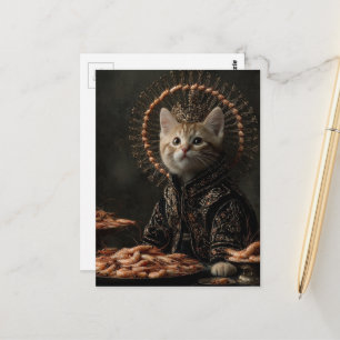 Kätzchen und die Garnele Postkarte