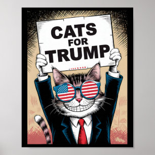 Kätzchen und Enten für Trump Vance Katzen für Trum Poster