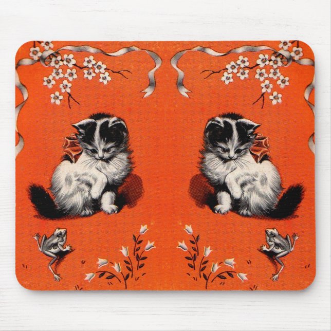 Kätzchen und Frosch Mousepad (Vorne)