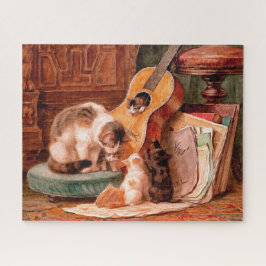 Kätzchen und Gitarre - Die Musiker Vintag Puzzle