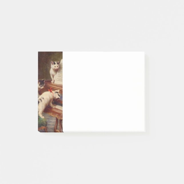 Kätzchen und Klavier Post-it Klebezettel (Vorderseite)