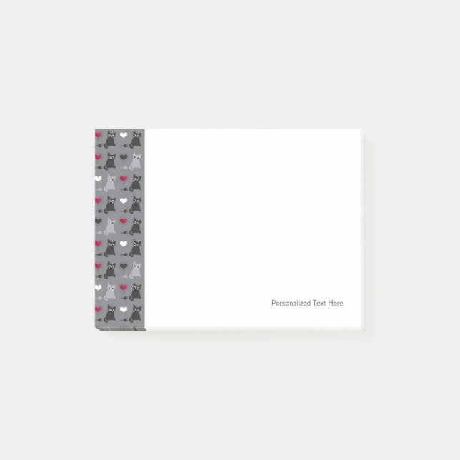 Kätzchen- und Mäusemuster Post-it Klebezettel (Vorderseite)