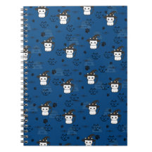 Kätzchen und Paw Prints in dunklem Cerulean