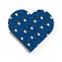 Kätzchen und Paw Prints in dunklem Cerulean