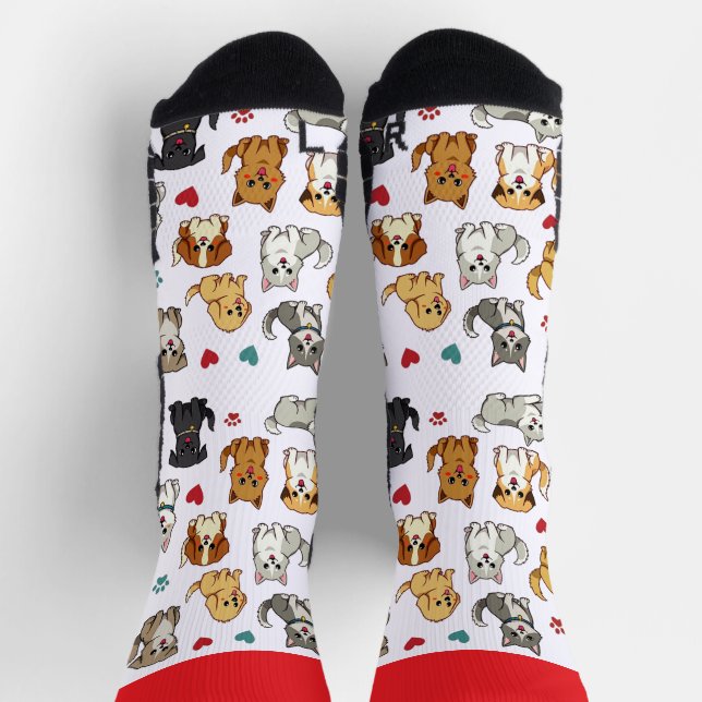 Kätzchen und Puppen Crew Socken (Oben)