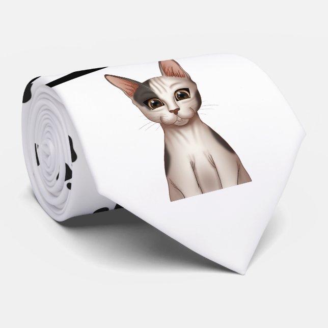 Kätzchen und schwarze Paws Necktie Krawatte (Gerollt)