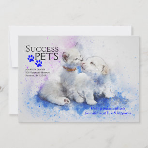 Kätzchen-und Welpen-Adoptions-Mitte-Mitteilung Einladung