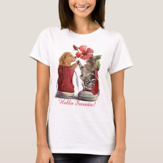 Kätzchen und Welpengrüße T-Shirt
