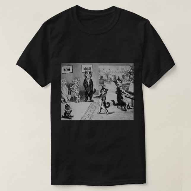 Kätzchen Violinist, Louis Wain T-Shirt (Design vorne)