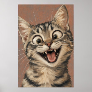 Kätzchen-Wandkunst — Lustiges malerisches Porträt Poster