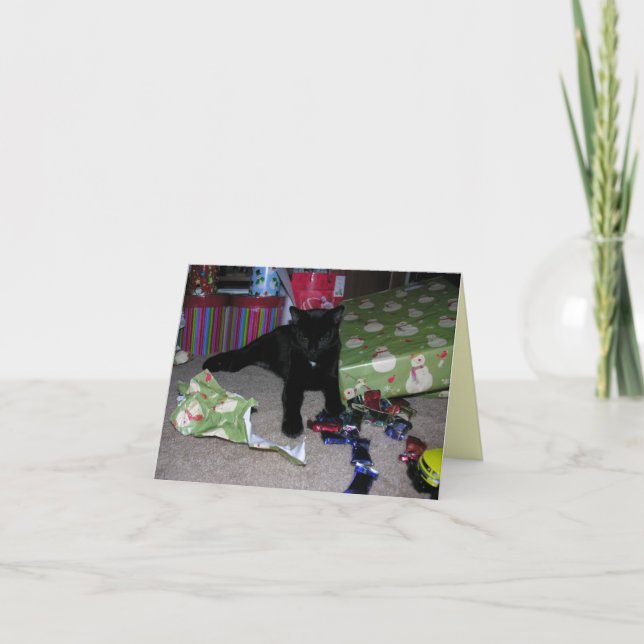 Kätzchen-Weihnachten Feiertagskarte (Vorderseite)