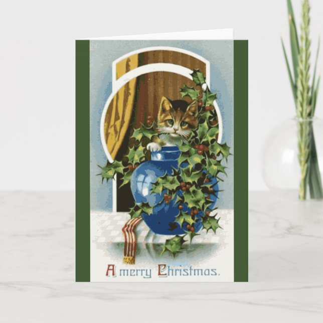 Kätzchen-Weihnachtskarte Feiertagskarte (Vorderseite)