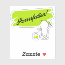 Kätzchenmalerei "Purrrfection!" an der Wand.