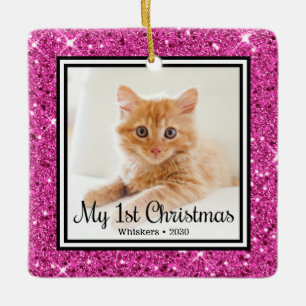 Kätzchens 1. Weihnachten 2 Foto Keramikornament