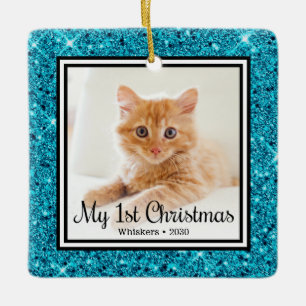Kätzchens 1. Weihnachten 2 Foto Keramikornament