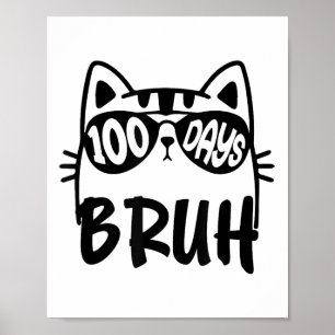 Katze 100. Schullehrer Jungen 100 Tage Poster