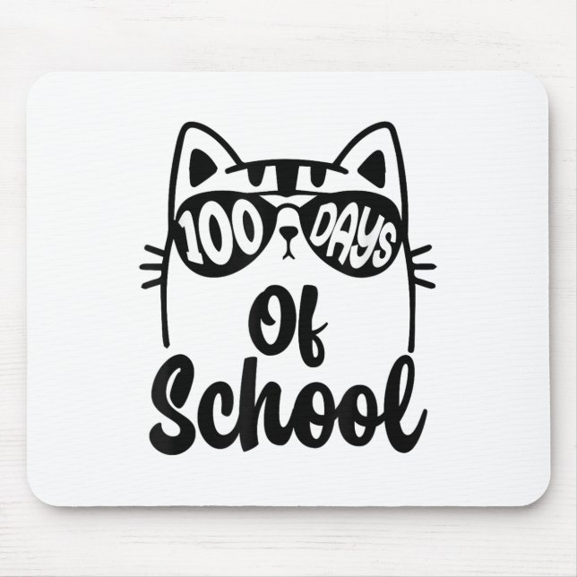 Katze 100. Schullehrer Kinder 100 Tage Mousepad (Vorne)