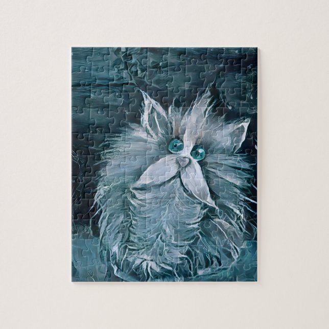 Katze 1 - Das Jigsaw Puzzle anstarren (Vertikal)