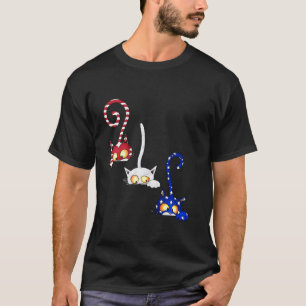Katze 4. Juli Amerikanische Flagge Red White Blue  T-Shirt