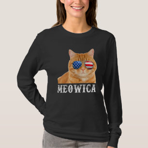Katze 4. Juli Kitten Merica US amerikanische Flagg T-Shirt