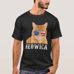 Katze 4. Juli Kitten Merica US amerikanische Flagg T-Shirt
