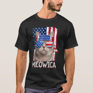 Katze 4. Juli Meowica Amerikanische Flagge Frauen T-Shirt