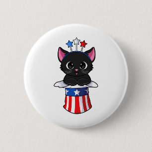 Katze 4. Juli Meowica Kitten American Patriotic Button