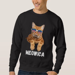 Katze 4. Juli Meowica Men Merica USA American Fl Sweatshirt