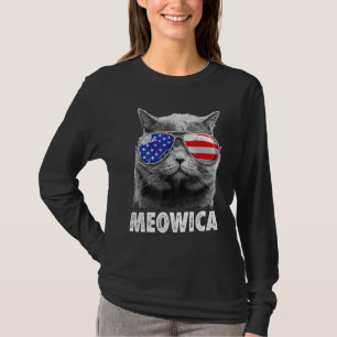 Katze 4. Juli Meowica Merica Men Usa American F T-Shirt