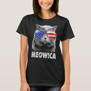 Katze 4. Juli Meowica Merica Men Usa American F T-Shirt